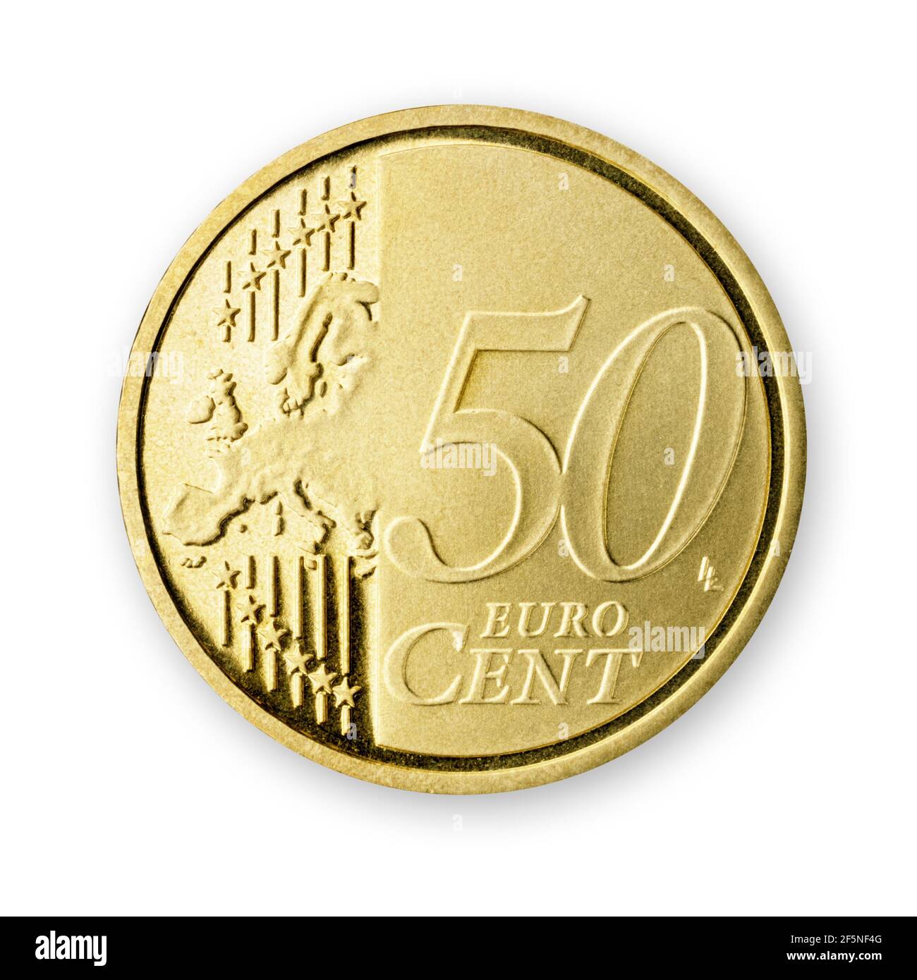 50 cent euromünze freigetstellt Foto de stock