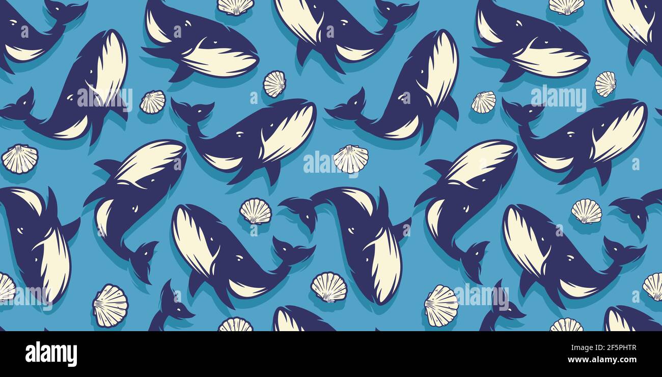 Fondo de pantalla de color sin costuras con ballena. Animales subacuáticos, la vida salvaje del océano para el diseño marino Imagen Vector de stock - Alamy Fondo de pantalla de color sin costuras con ballena. Animales subacuáticos, la vida salvaje del océano para el diseño marino Imagen Vector de stock - Alamy