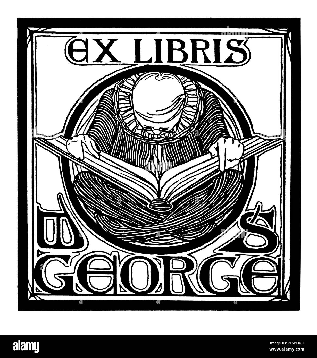 Diseño de librería Art Nouveau para W S George por Walter Buckley Pearson, desde 1901 The Studio una revista ilustrada de arte fino y aplicado Foto de stock