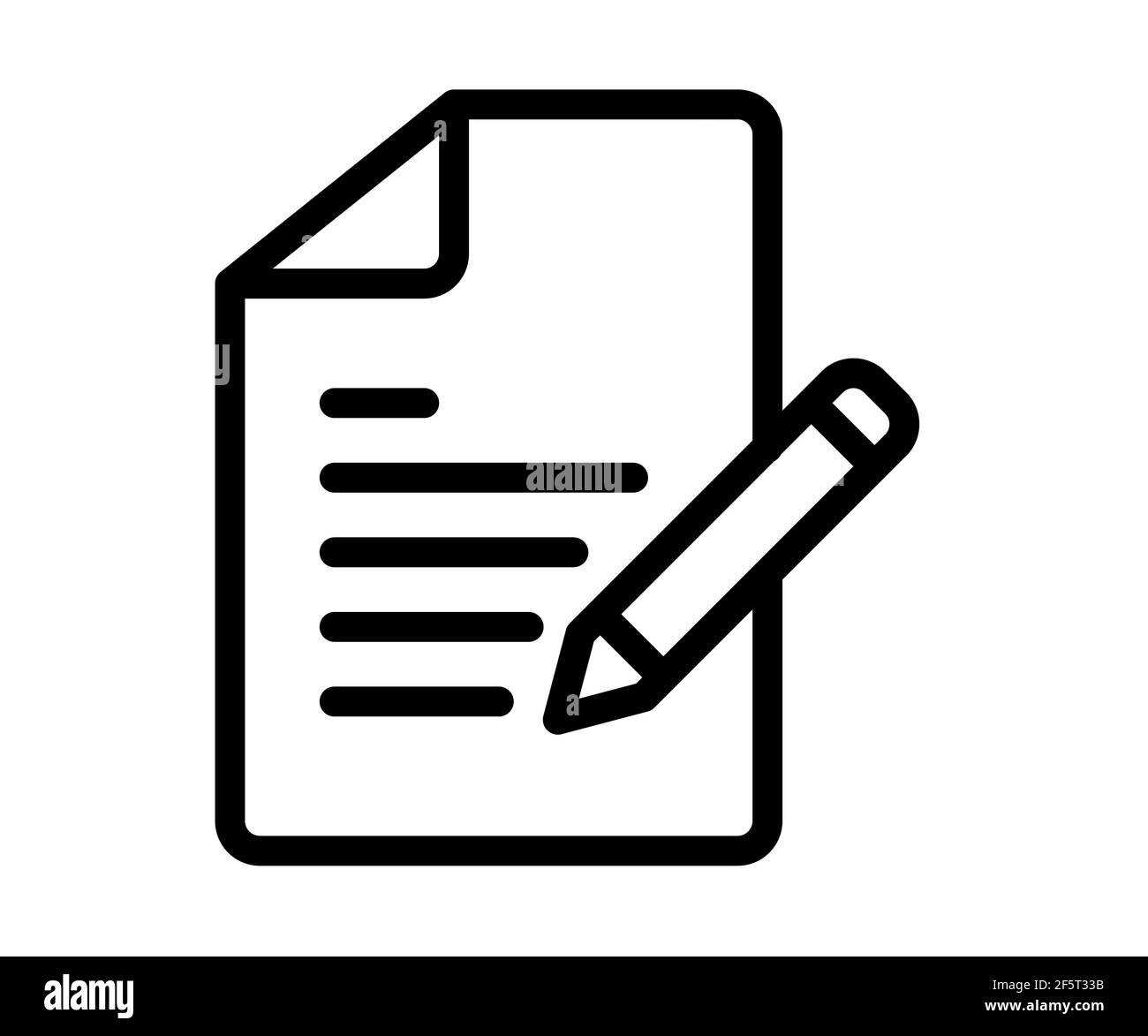 crear documento escribir icono aislado único con estilo de contorno negro e  ilustración de vector blanco Fotografía de stock - Alamy