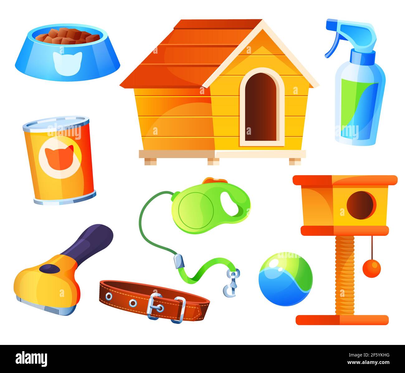 Animales lindos con accesorios, Vector Premium