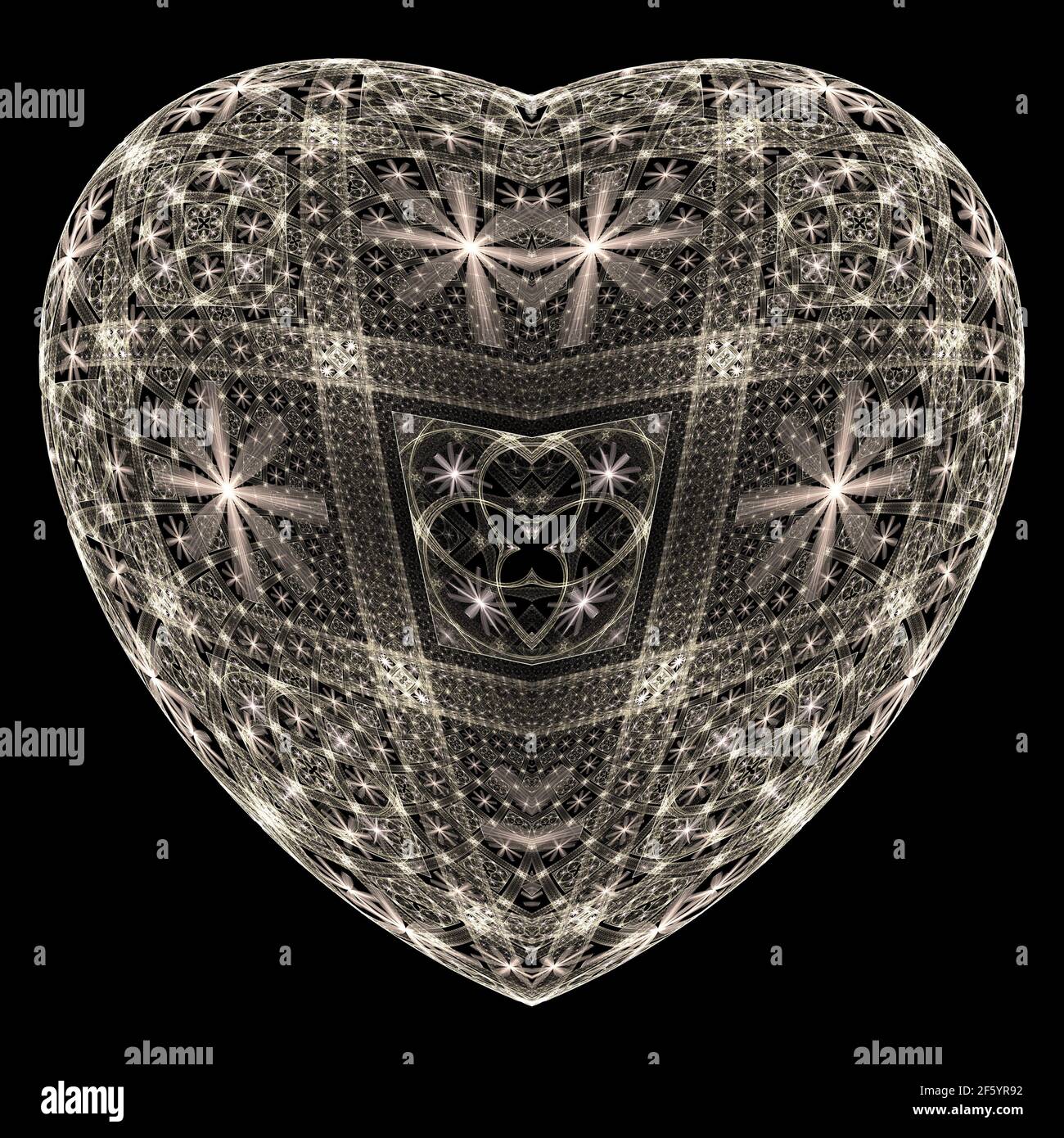 Diseño fractal de llama de corazón helado - Stirdur Saknur Foto de stock