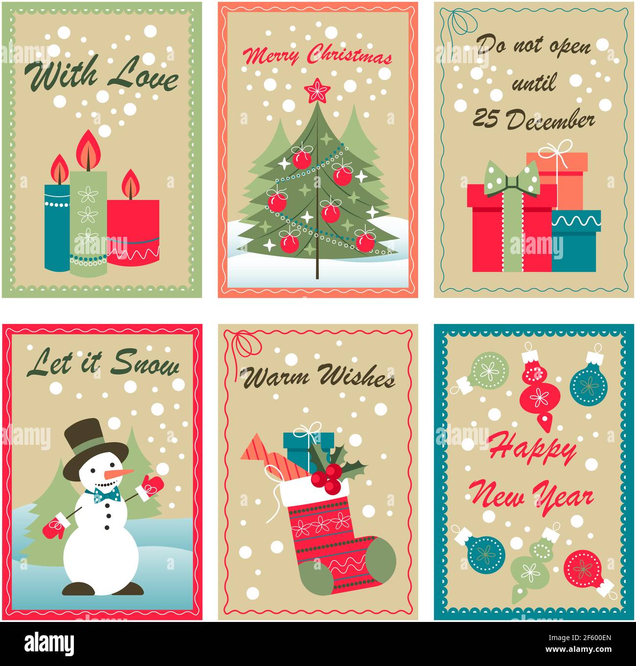 Vector ilustración de Navidad tarjetas de felicitación conjunto Imagen Vector de stock - Alamy Vector ilustración de Navidad tarjetas de felicitación conjunto Imagen Vector de stock - Alamy