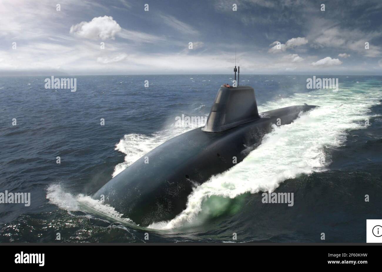 BAE SYSTEMS DREADNOUGHT nuclear submarine artwork. Cortesía de BAE Systems Foto de stock