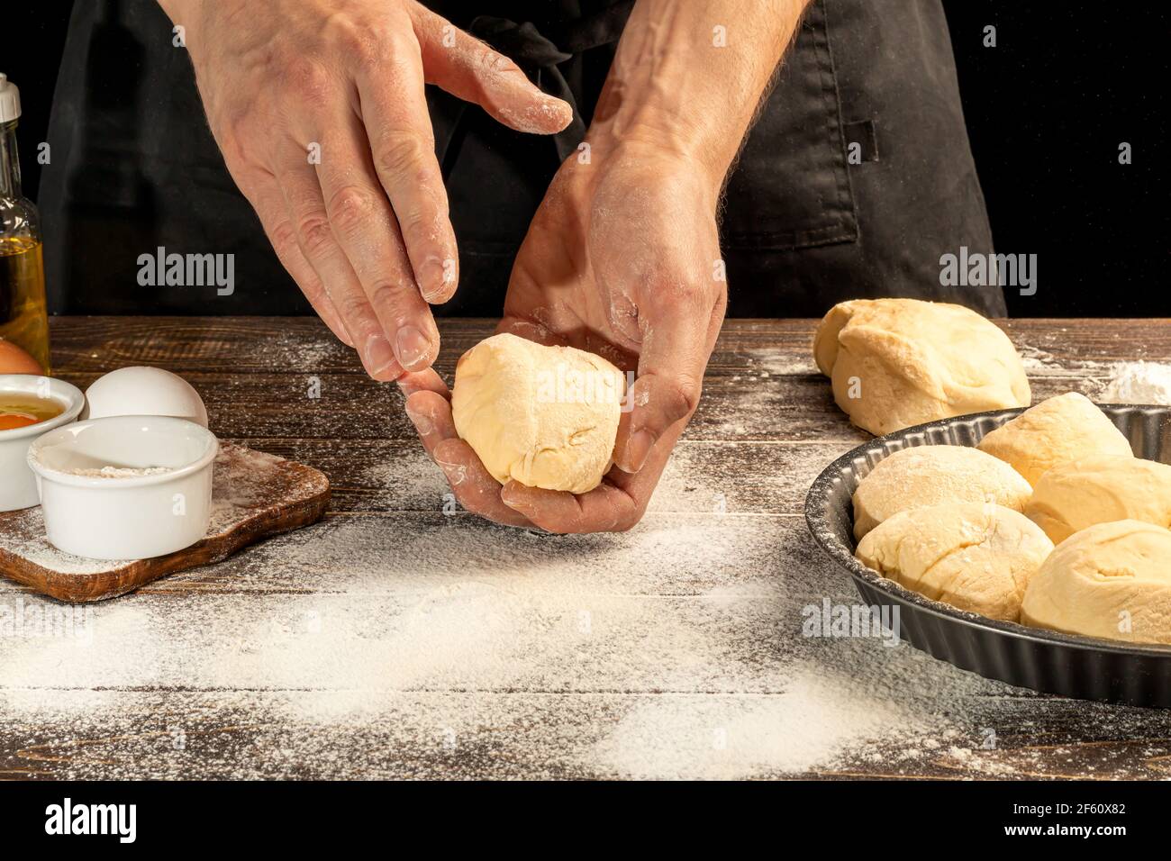 Elaboración de pan casero. Instrucciones paso a paso. El cocinero