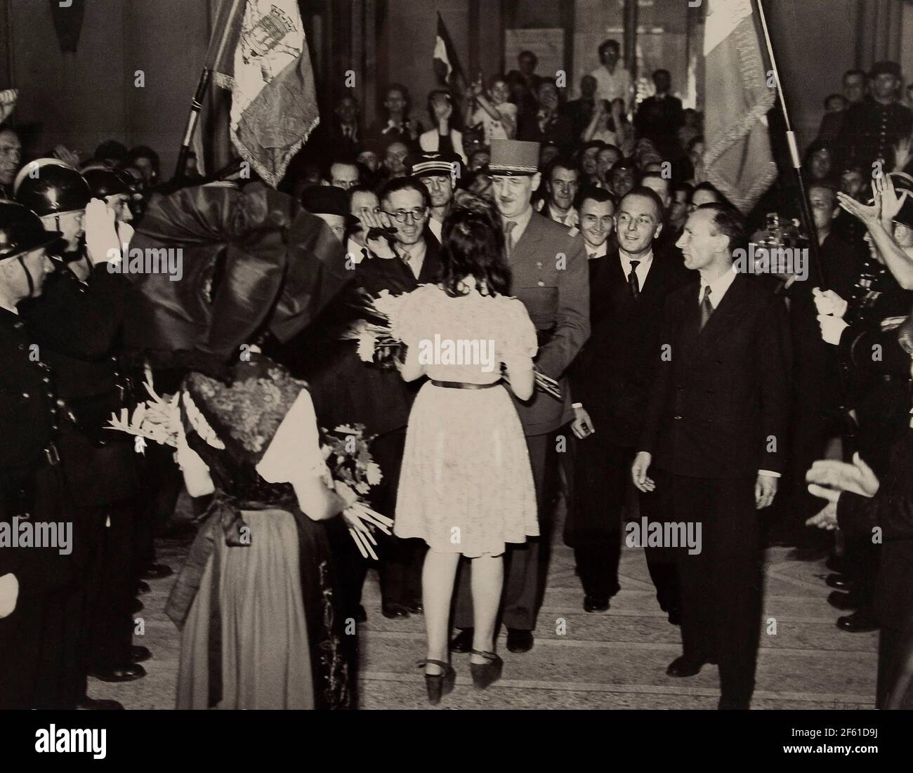 Liberación de París, General Charles de Gaulle, 1944 Foto de stock