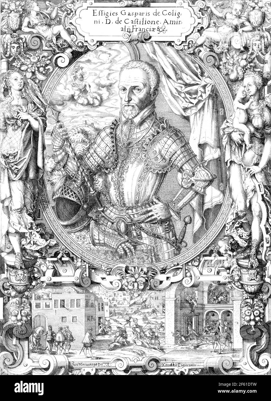 Gaspard de Coligny, noble francés Foto de stock