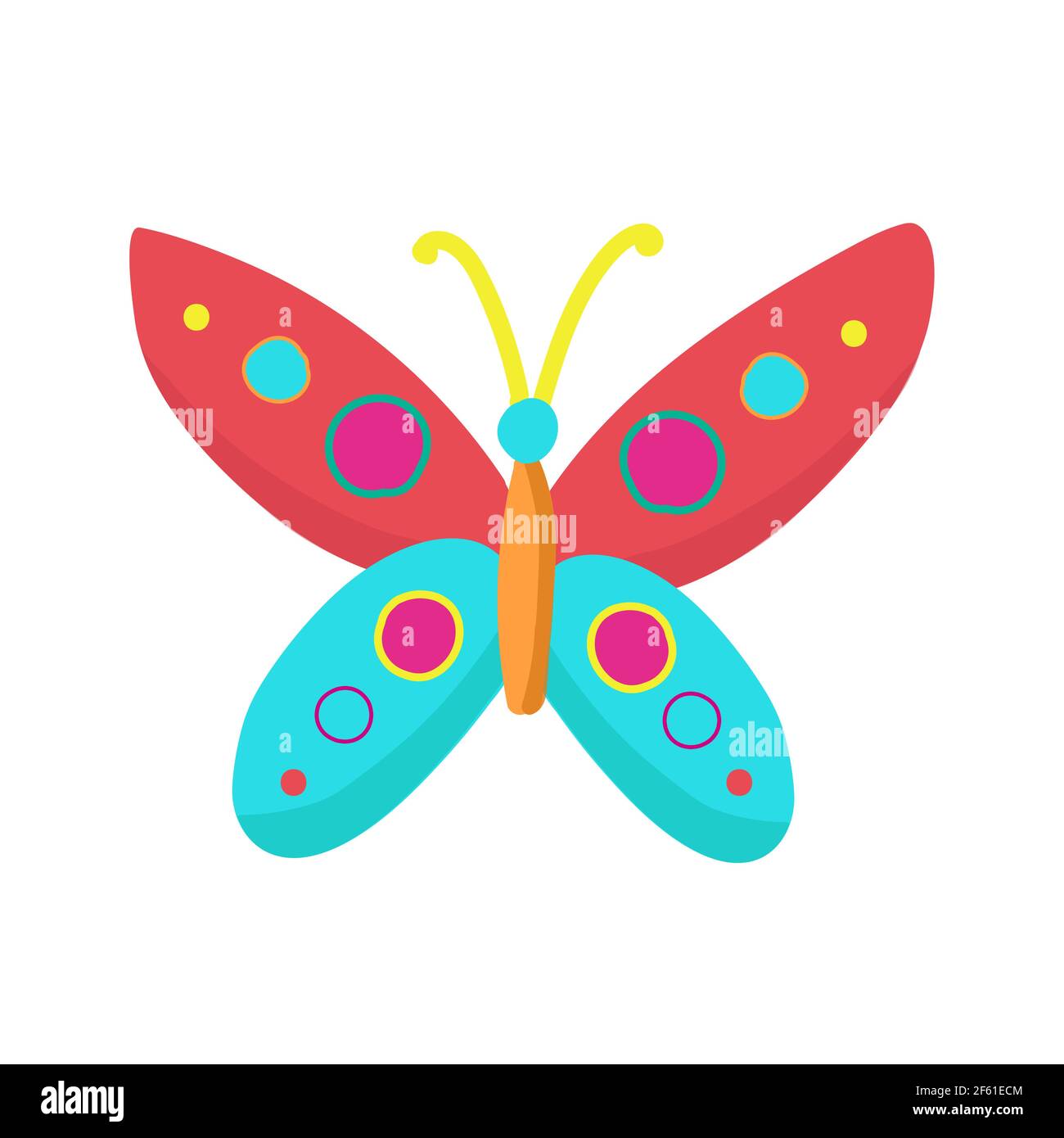 Mariposa de color brillante en estilo de dibujos animados, objeto vector sobre un fondo blanco, insecto con para ropa de bebé, pegatina Imagen Vector de stock - Alamy Mariposa de color brillante en estilo de dibujos animados, objeto vector sobre un fondo blanco, insecto con para ropa de bebé, pegatina Imagen Vector de stock - Alamy