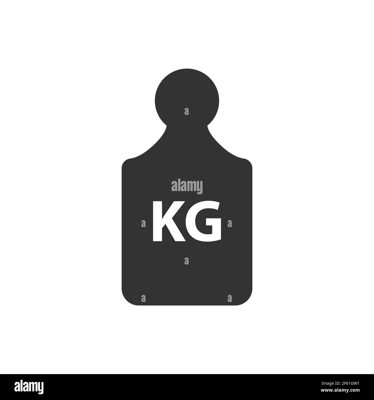 Kg peso masa negro simple icono plano. Antigua prensa de campana en