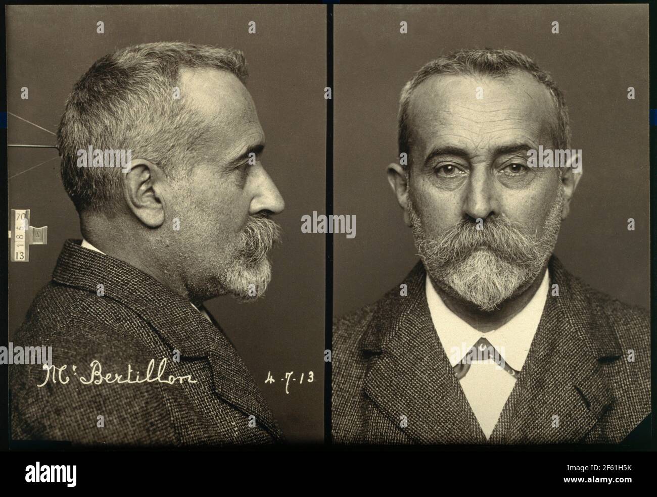Alphonse Bertillon, Mugshot autorretrato Foto de stock