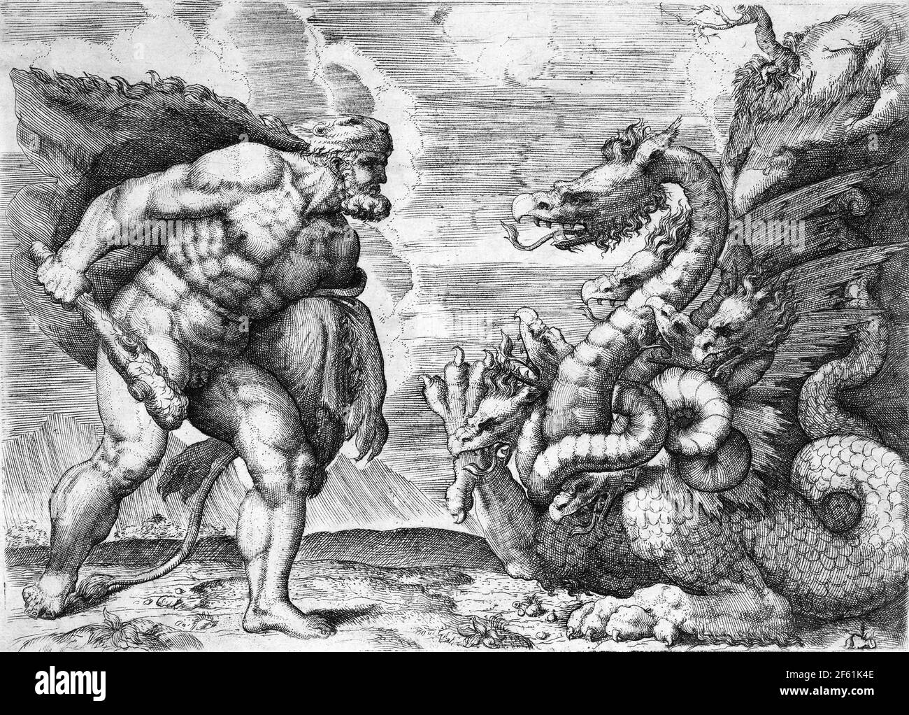 Hercules e Hydra Foto de stock
