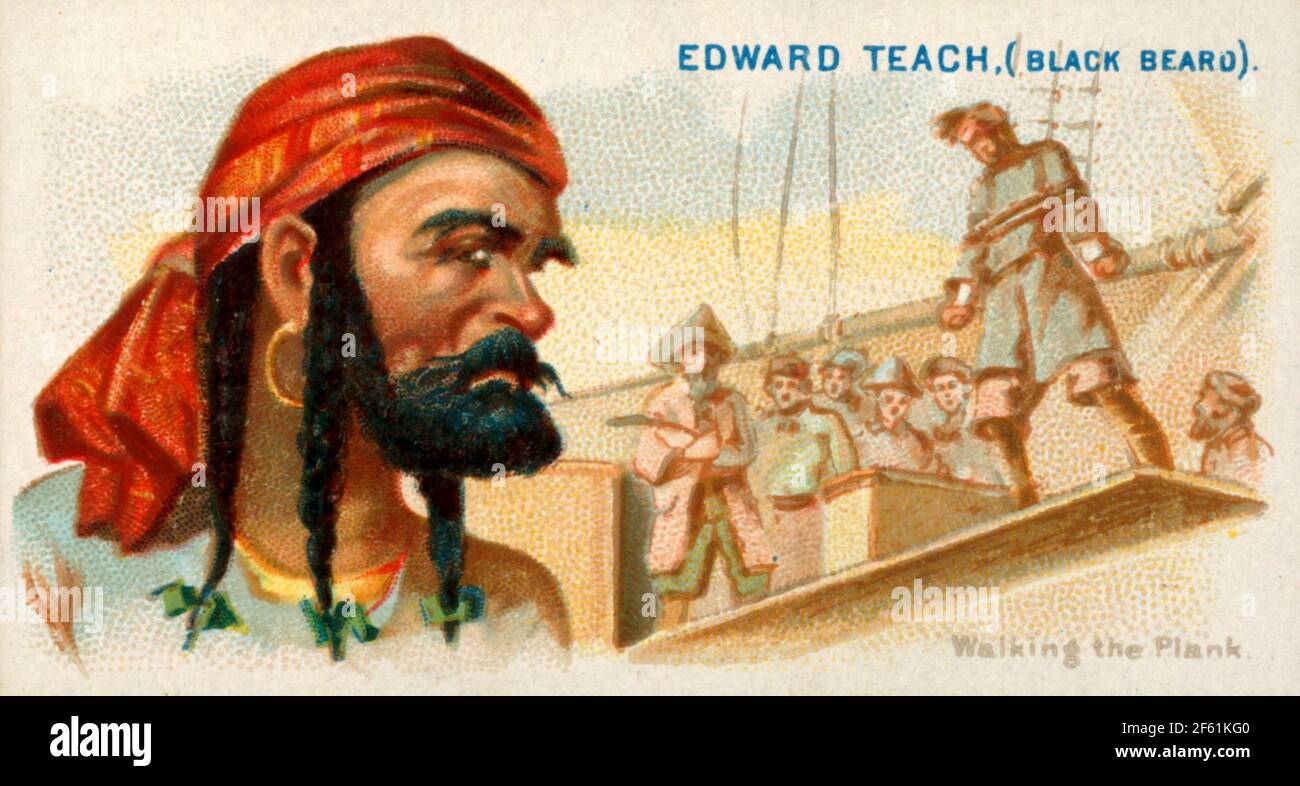 Edward Teach o Barba Negra, Pirata Inglés Foto de stock