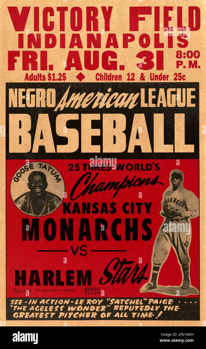 Cartel de la Liga Americana de Béisbol Negro, 1945 Foto de stock