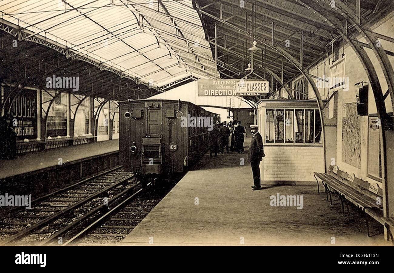Estación de metro de París, 1925 Foto de stock
