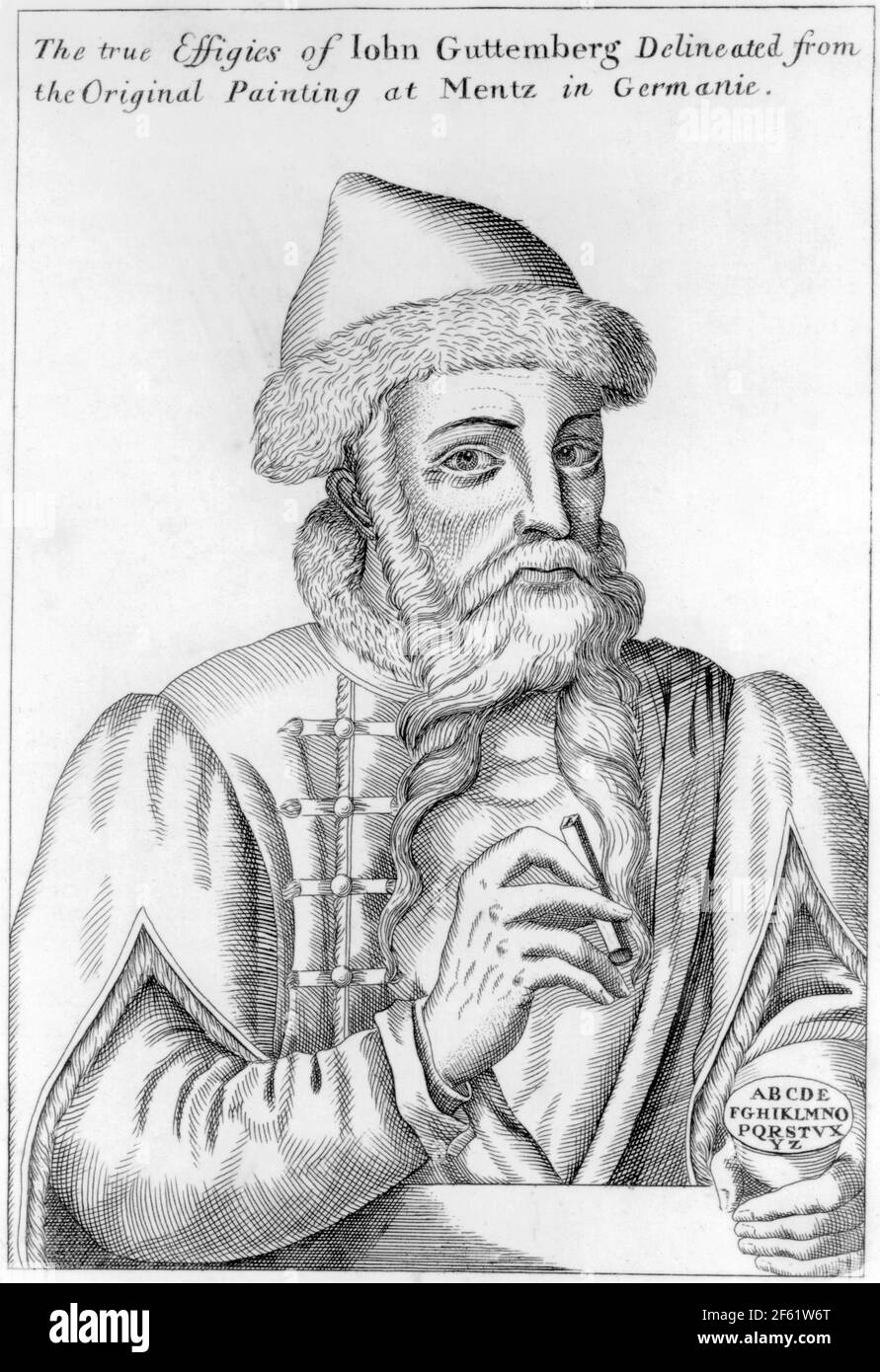 Johannes Gutenberg, editor alemán Foto de stock