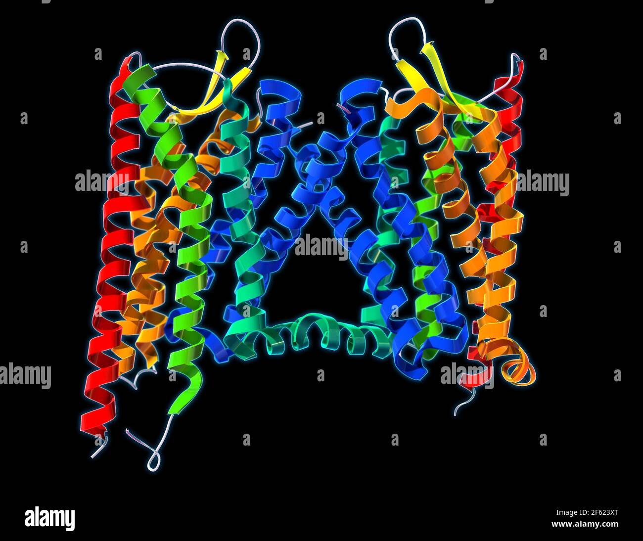 Receptor opioide Kappa, modelo molecular Foto de stock