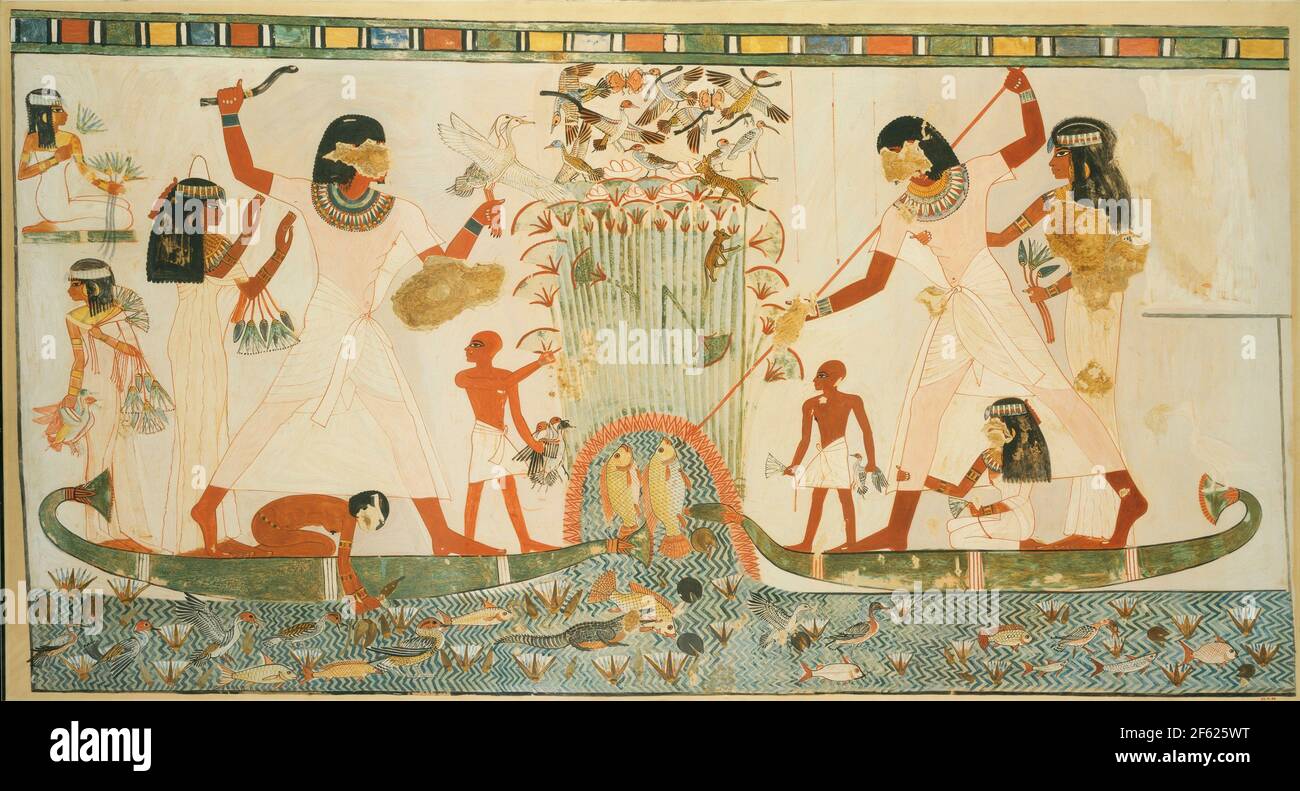 Escena de la tumba egipcia, ilustración Fotografía de stock Alamy