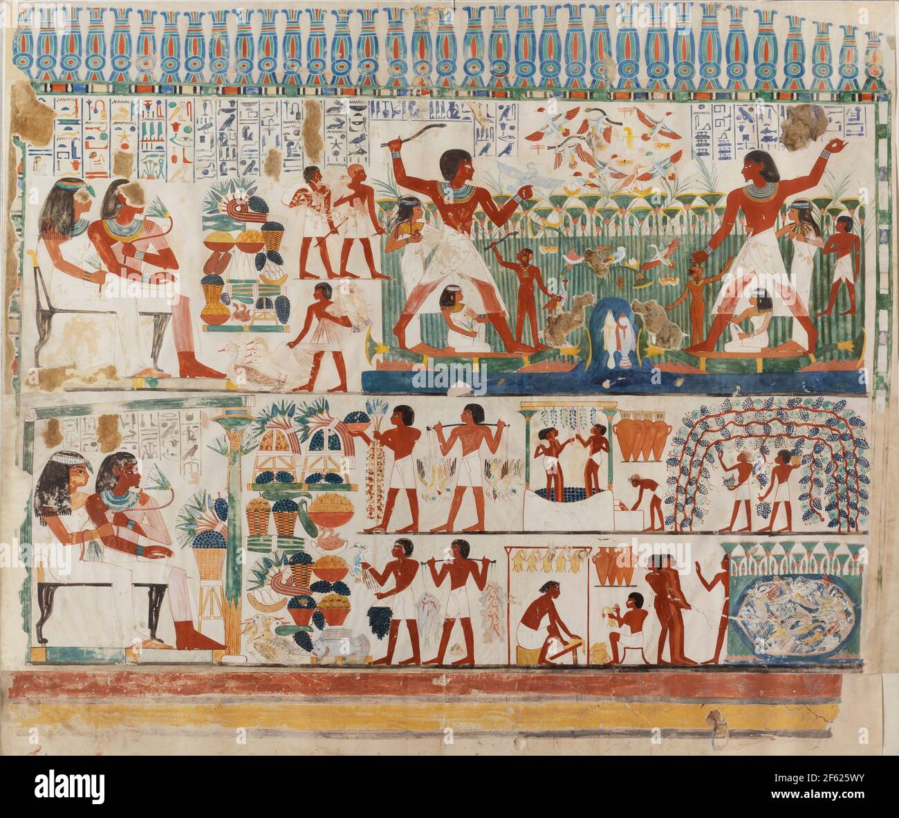 Escena de la tumba egipcia, ilustración Fotografía de stock Alamy