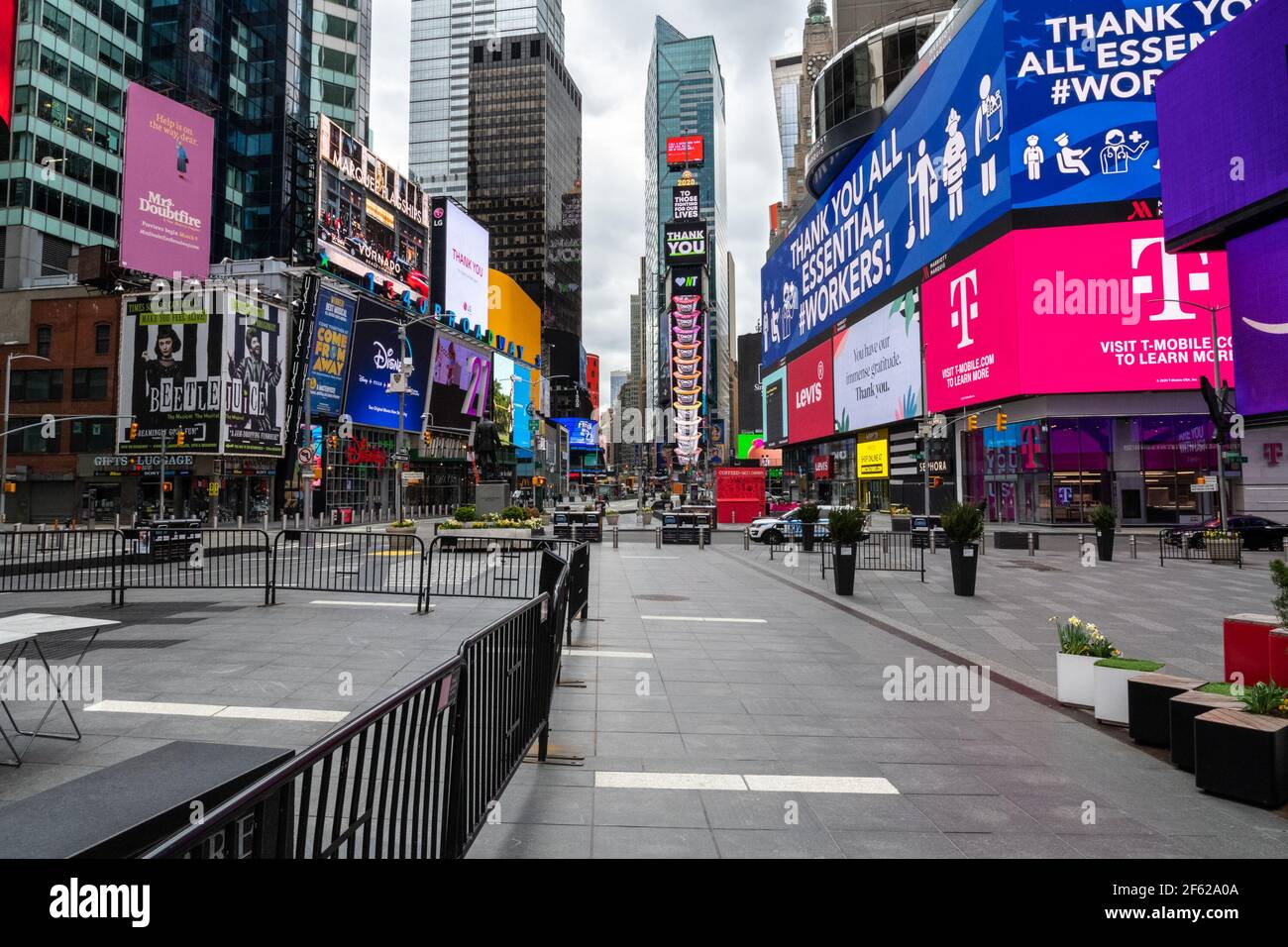 Times Square durante Covid-19 pandemia Foto de stock