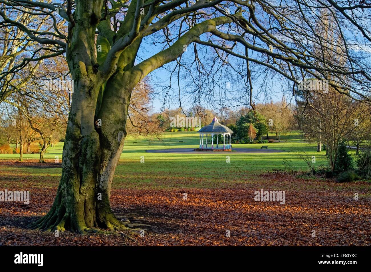Reino Unido, South Yorkshire, Barnsley, Locke Park Bandstand Foto de stock