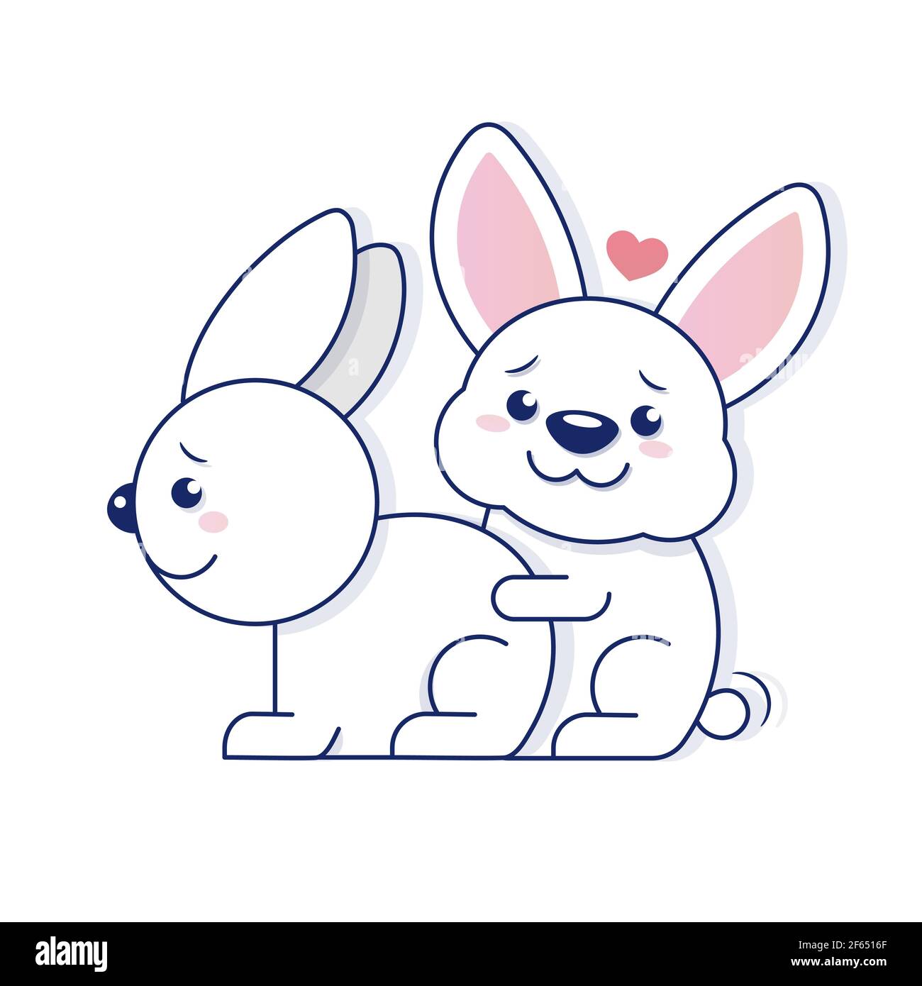 ilustración vectorial de conejos de dibujos animados diferentes razas.  Bunnys finos para el diseño veterinario Imagen Vector de stock - Alamy
