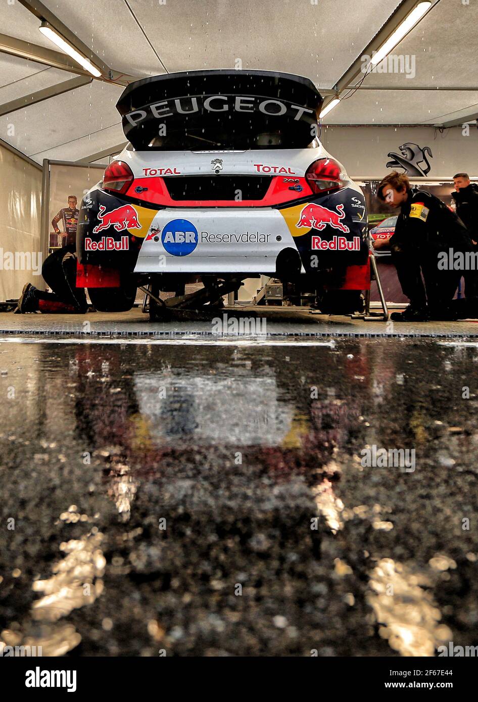 Equipo Peugeot-Hansen Peugeot 208 durante el Campeonato Mundial de Rallycross FIA WRX 2017 en Barcelona, España, 31 de marzo a 1 de abril - Foto Paulo Maria / DPPI Foto de stock