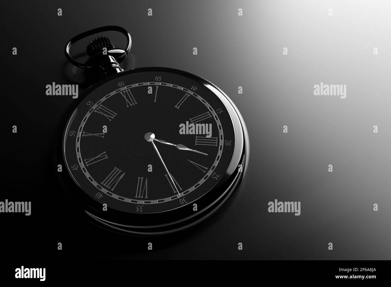3d ilustraci n de reloj redondo negro antiguo sobre fondo negro