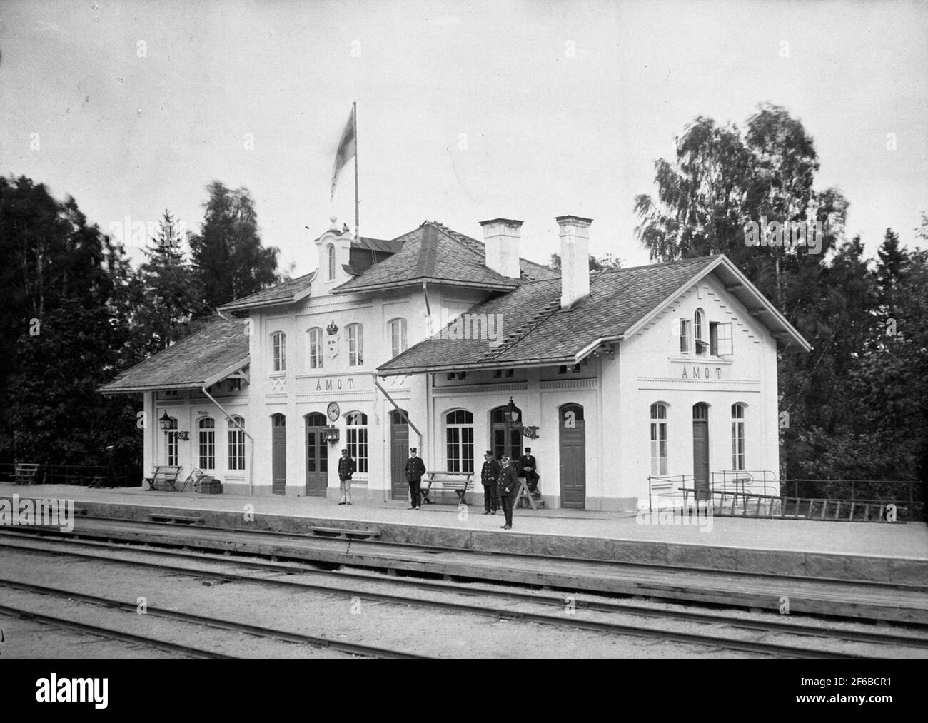 Estación Åmot, más tarde Åmotors. Foto de stock