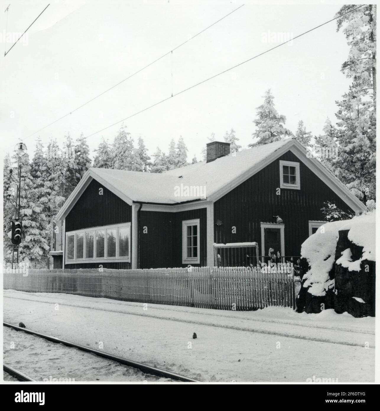 Bankeeper en Harsjön que fue utilizado como una granja recreativa de la empresa de tráfico Grängesberg - Oxelösund ferrocarriles, TGOJ. Foto de stock