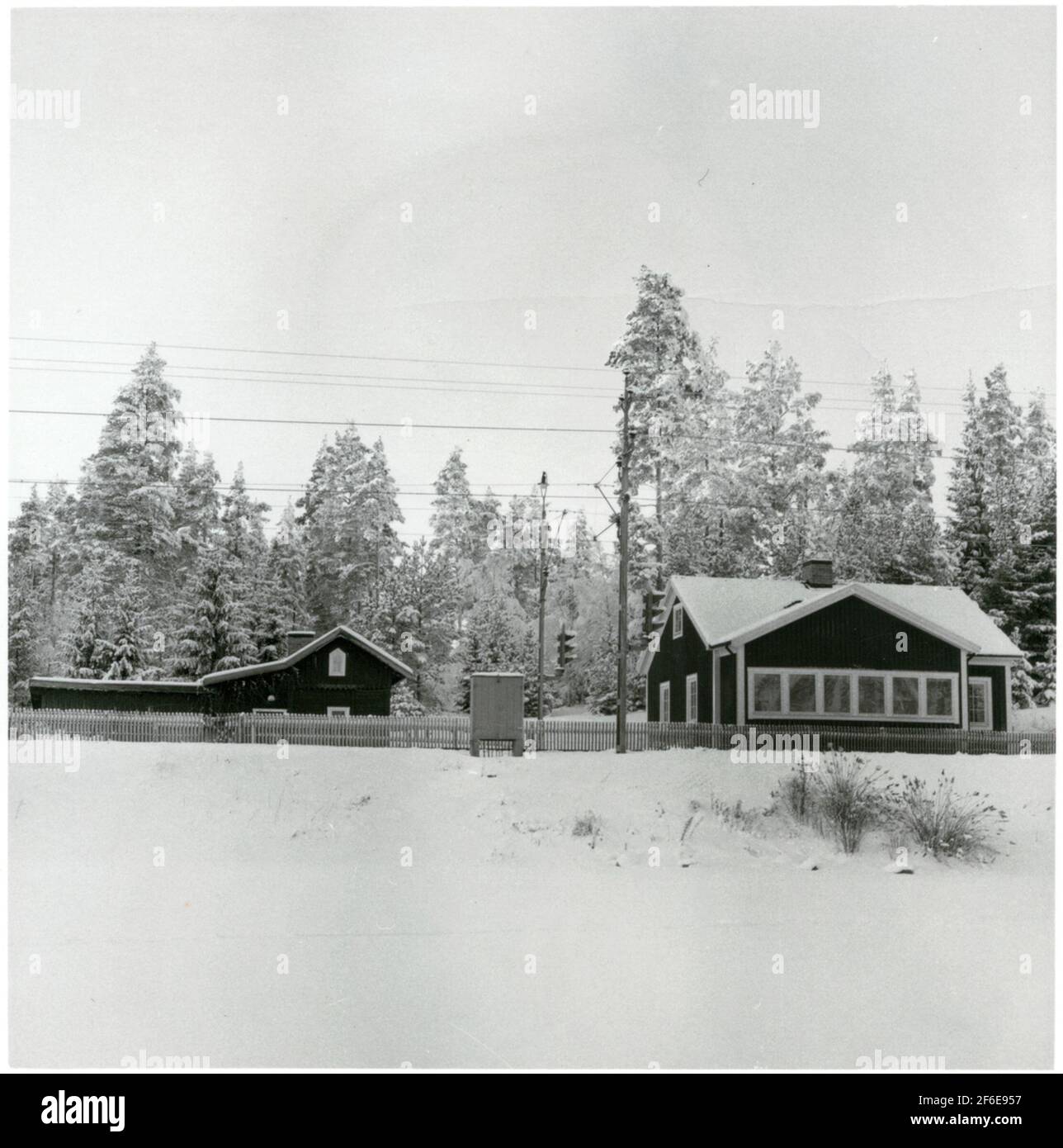 Bankeeper en Harsjön que fue utilizado como una granja recreativa de la empresa de tráfico Grängesberg - Oxelösund ferrocarriles, TGOJ. Foto de stock