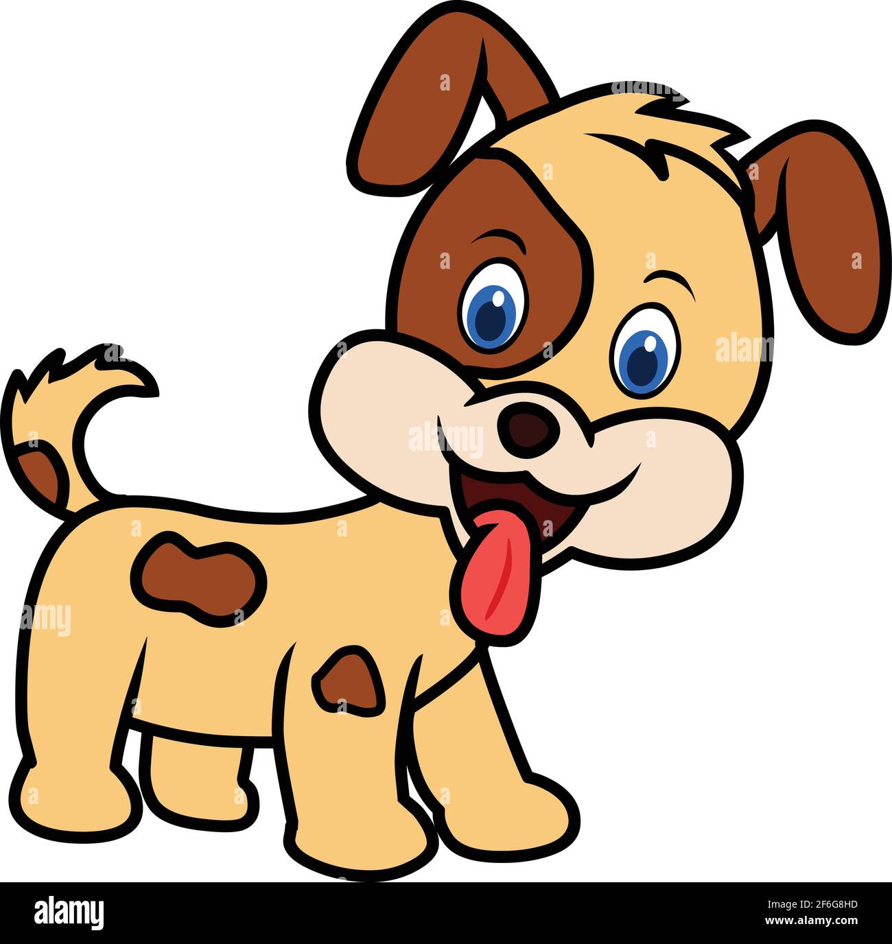 Vector de ilustración de dibujos animados de perro feliz aislado sobre  fondo blanco Imagen Vector de stock - Alamy