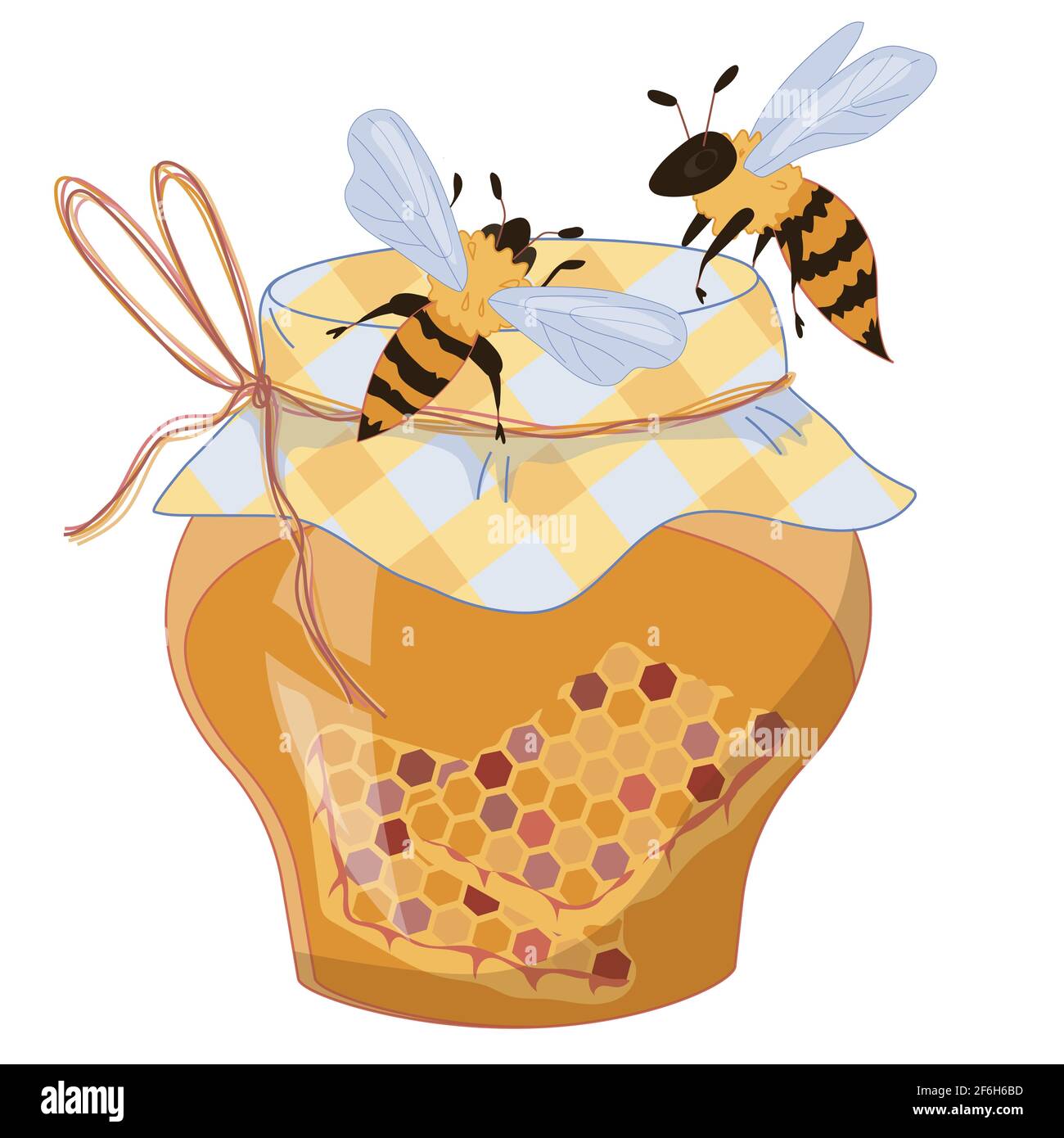 Tarro De Miel Con Balancín De Madera De La Miel Y Las Abejas. Ilustraciones  svg, vectoriales, clip art vectorizado libre de derechos. Image 62332840