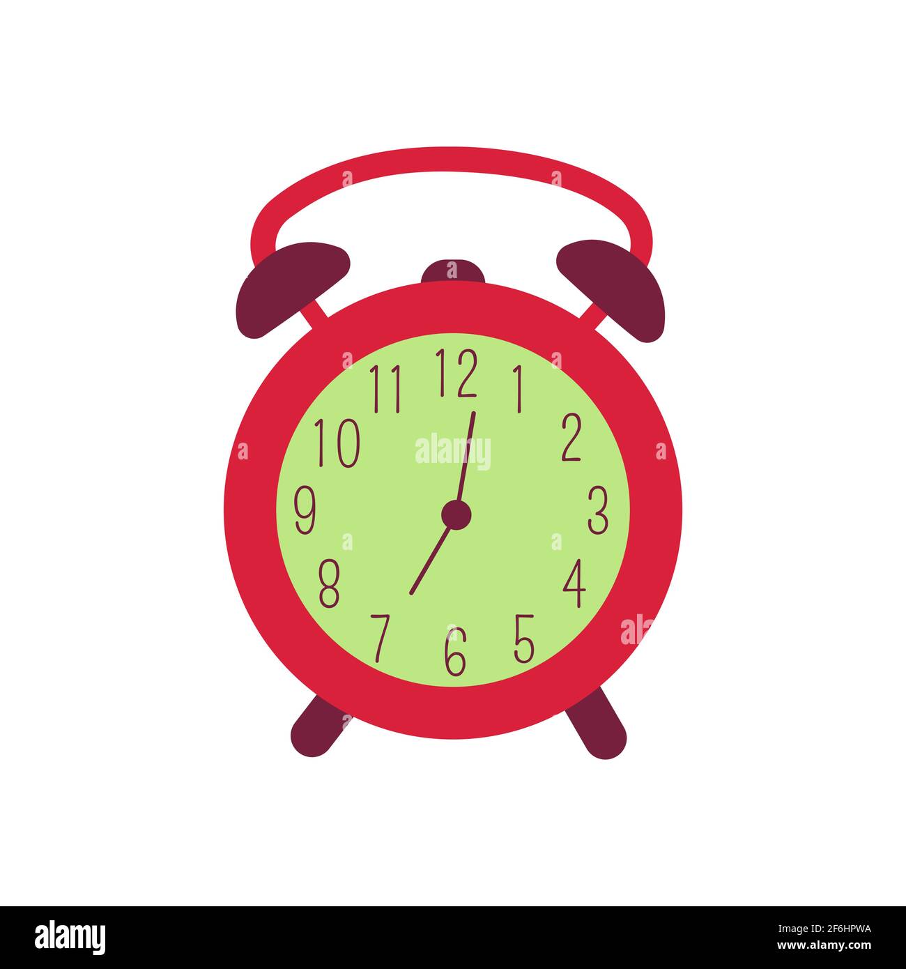 Vector de ilustración de reloj de alarma. Reloj de mesa con campana. Icono  de color rojo y verde aislado. Símbolo de hora de activación Imagen Vector  de stock - Alamy