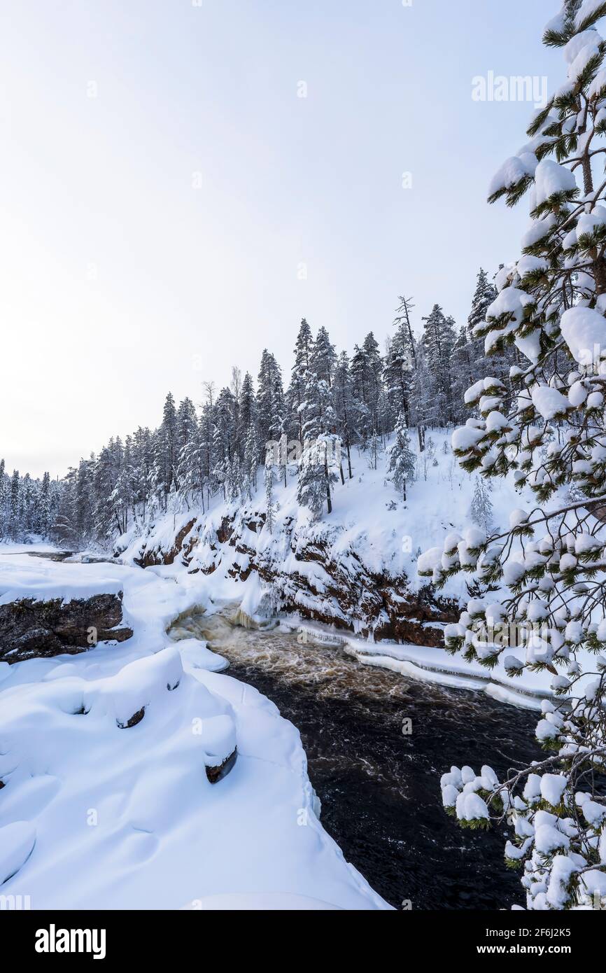Rápidos de Kiutakongas en Kuusamo, Finlandia Foto de stock