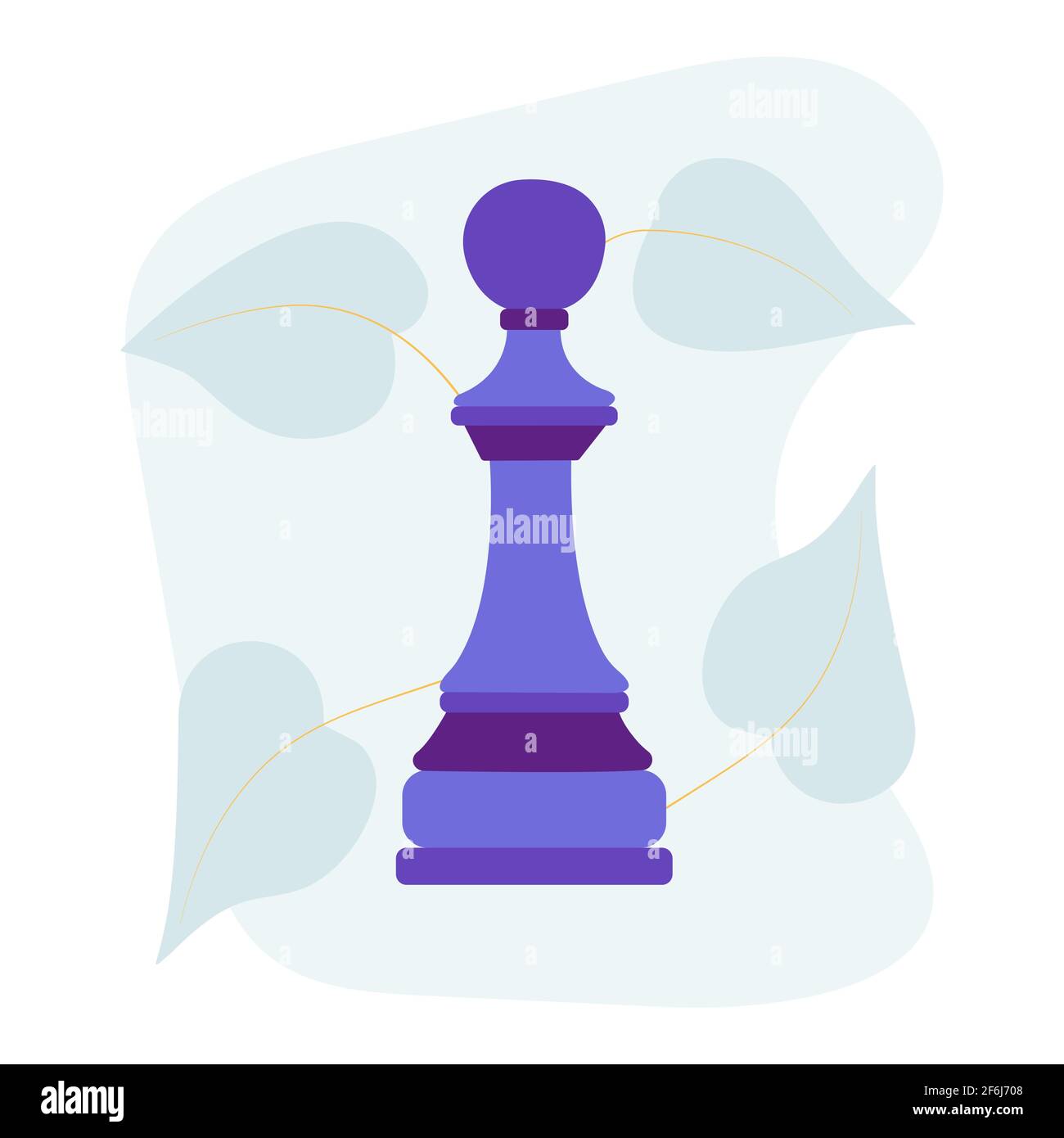 Peón de la pieza de ajedrez. Vector plano colorido ilustración aislada