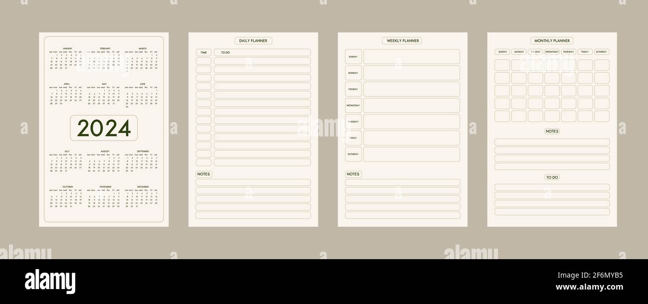 2024 calendario diario semanal mensual planificador personal diario
