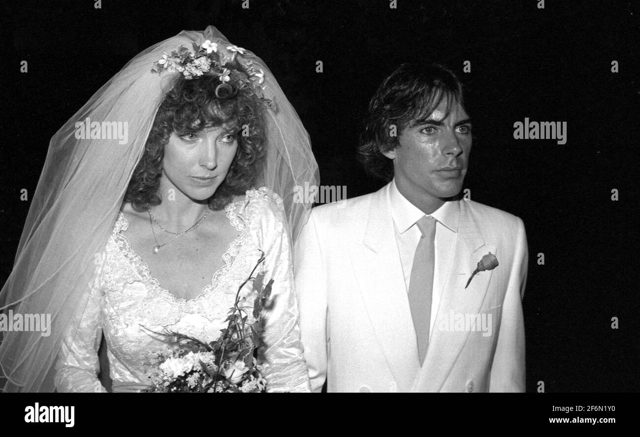 Brooke Palance y Michael Wilding Jr. En su boda el 26 de agosto de 1982. Crédito Ralph