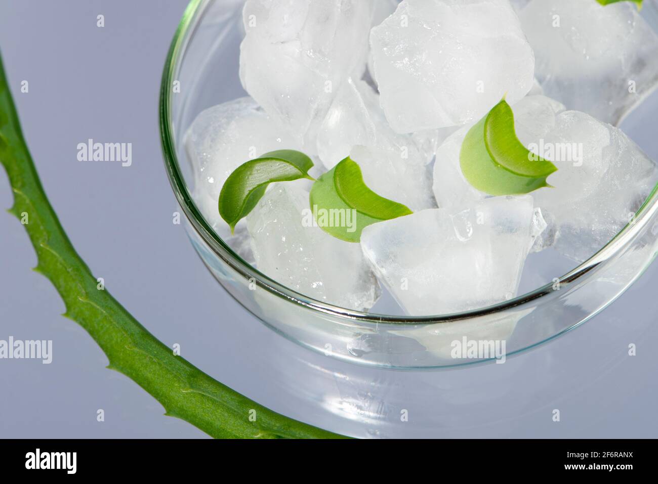 Cubitos de hielo con Aloe vera. Tratamiento casero de la piel. De cerca  Fotografía de stock - Alamy