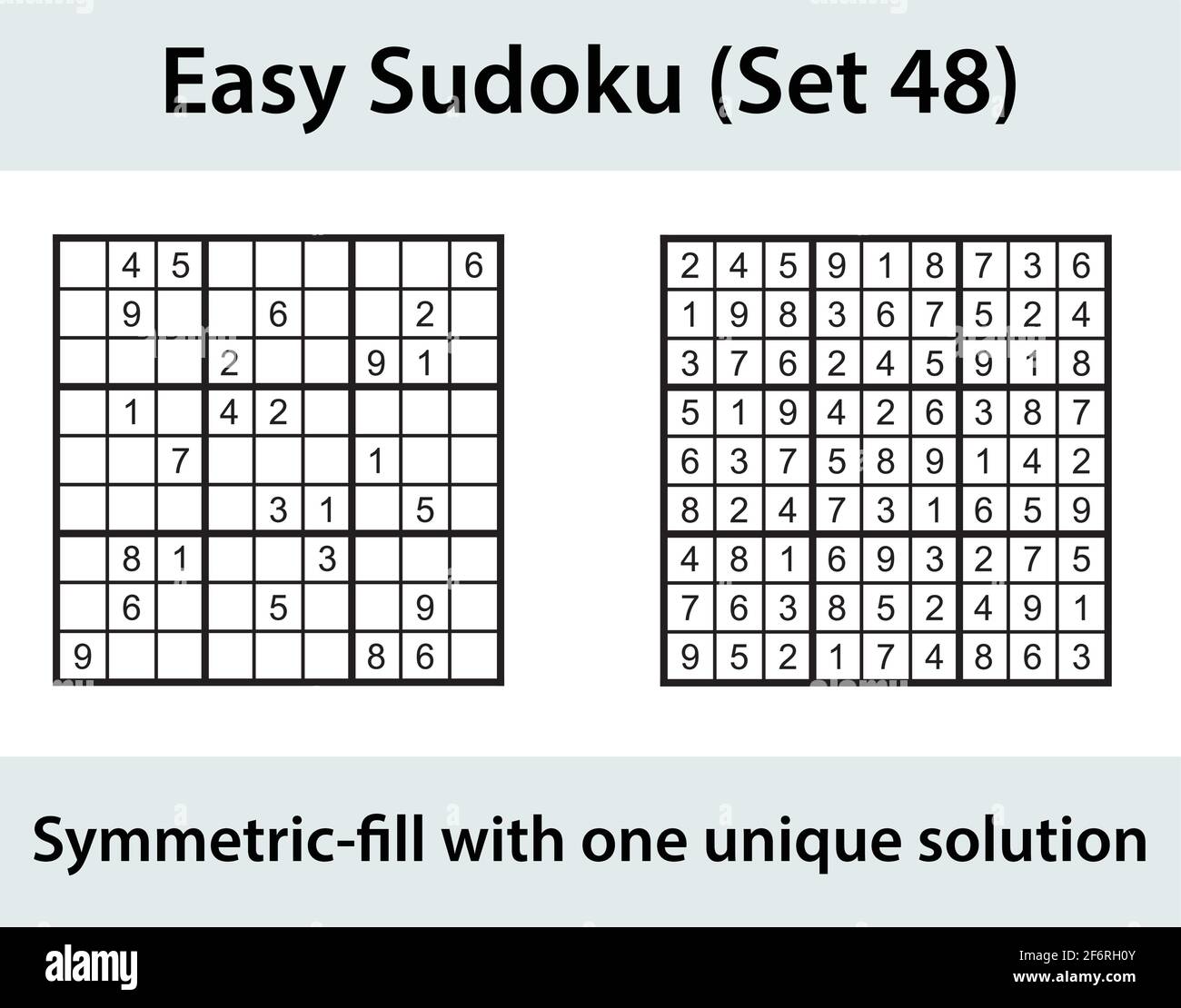 Vector Sudoku puzzle con - nivel de dificultad fácil Imagen de stock - Alamy