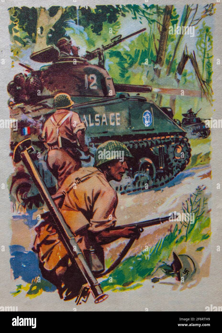 La Ruta de la División 2nd blindada (en francés: Voie de la 2e Division Blindée) es una serie de bolardos conmemorativos que marcan la ruta tomada por el Foto de stock