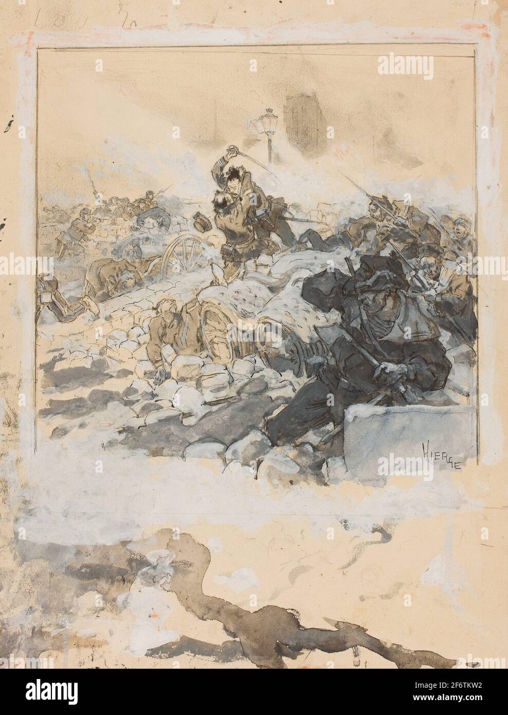 Autor: Daniel Urrabieta Vierge. Escena de la supresión de la Comuna de París en mayo de 1871 - c. 1871 - Daniel Urrabieta Vierge Francés, nacido en España, Foto de stock