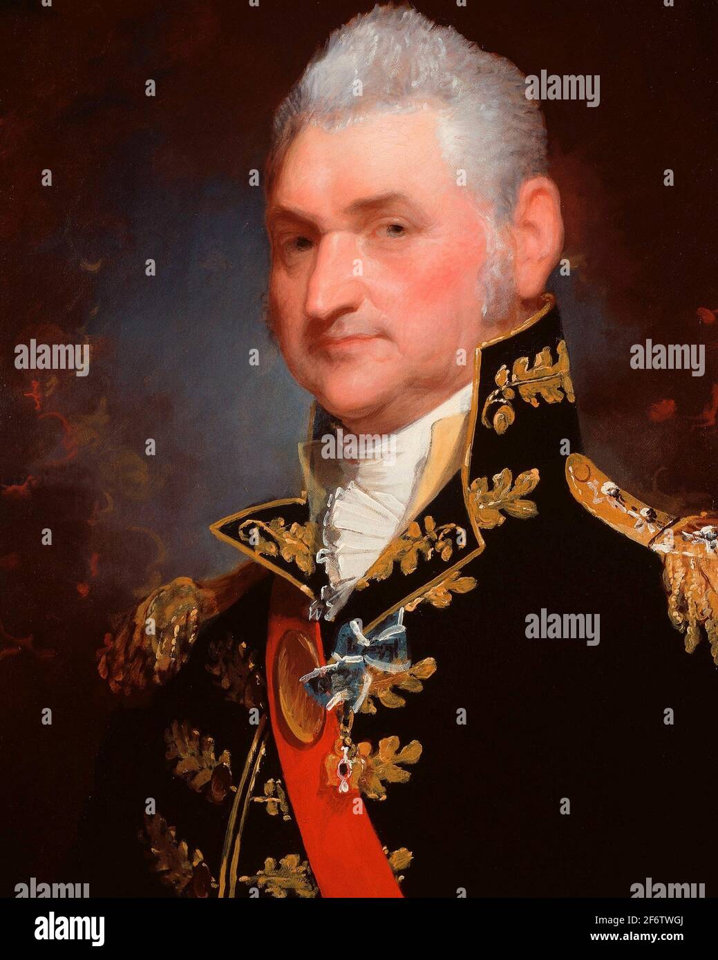 Gilbert Stuart. General de División Henry Dearborn-1812-Gilbert Stuart American, 1755-1828. Aceite sobre panel de caoba. Roxbury. Foto de stock