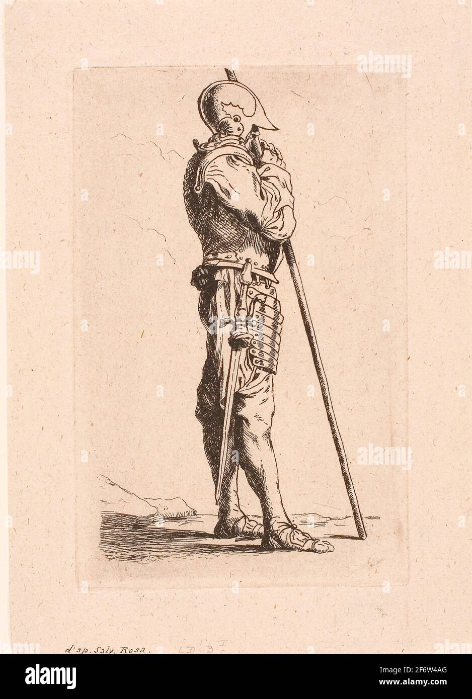 Charles Meryon. Un soldado de pie, en Perfil-1849-Charles Meryon (francés,  1821-1868) después de Salvator Rosa (italiano, 1615-1673). Aguafuerte sobre  el buff puesto Fotografía de stock - Alamy