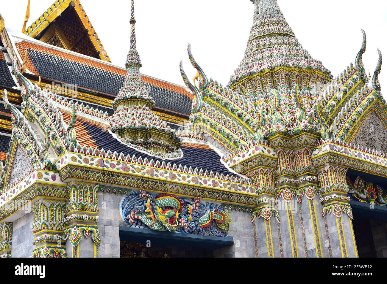 Bangkok, Wat Phra Kaew en el Gran Palacio. Tailandia. Foto de stock