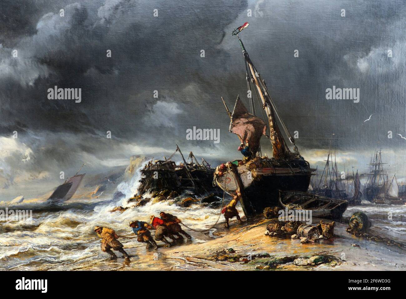 Eugène Louis Gabriel Isabey, Marée basse - Baja marea, 1861, muma - Musee des Beaux-Arts Andre Malraux, Le Havre, Departamento de Sena Marítimo, Alta Foto de stock