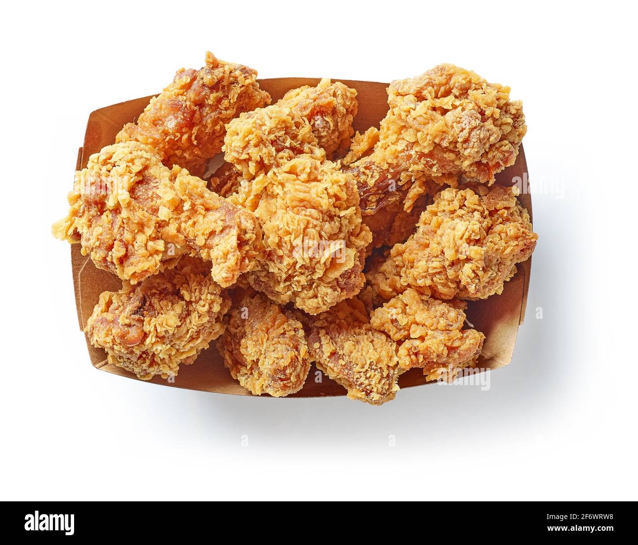 papel llevar caja de alas de pollo frito aisladas sobre fondo blanco, vista  superior Fotografía de stock - Alamy