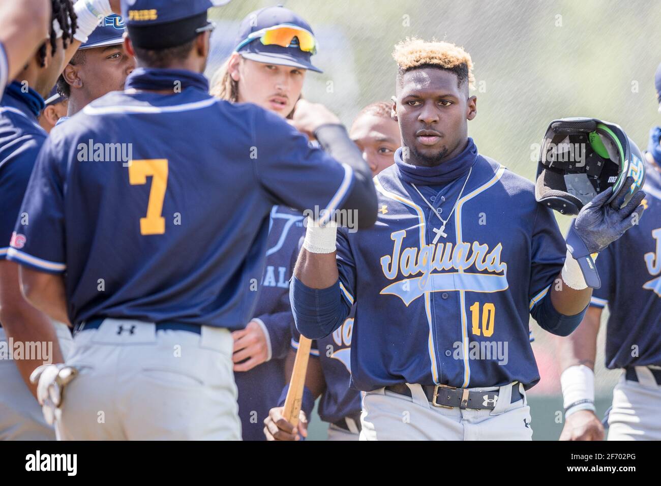 Abril 2, 2021 El infielder Zavier Moore de Southern University Jaguars