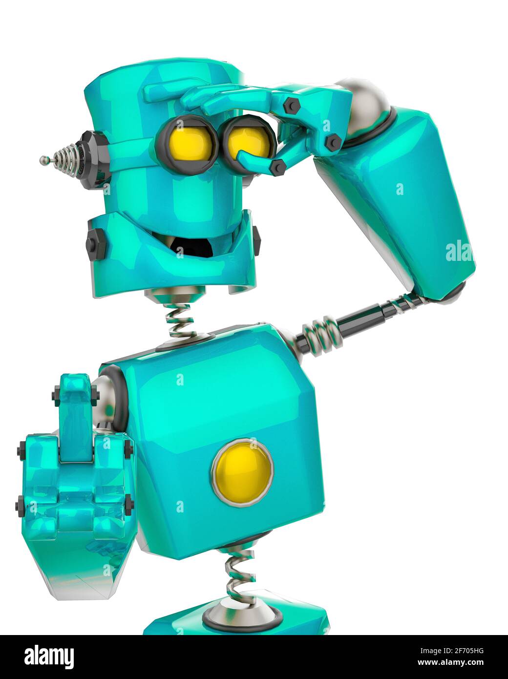 dibujos animados de robots divertidos con fondo blanco, ilustración 3d  Fotografía de stock - Alamy