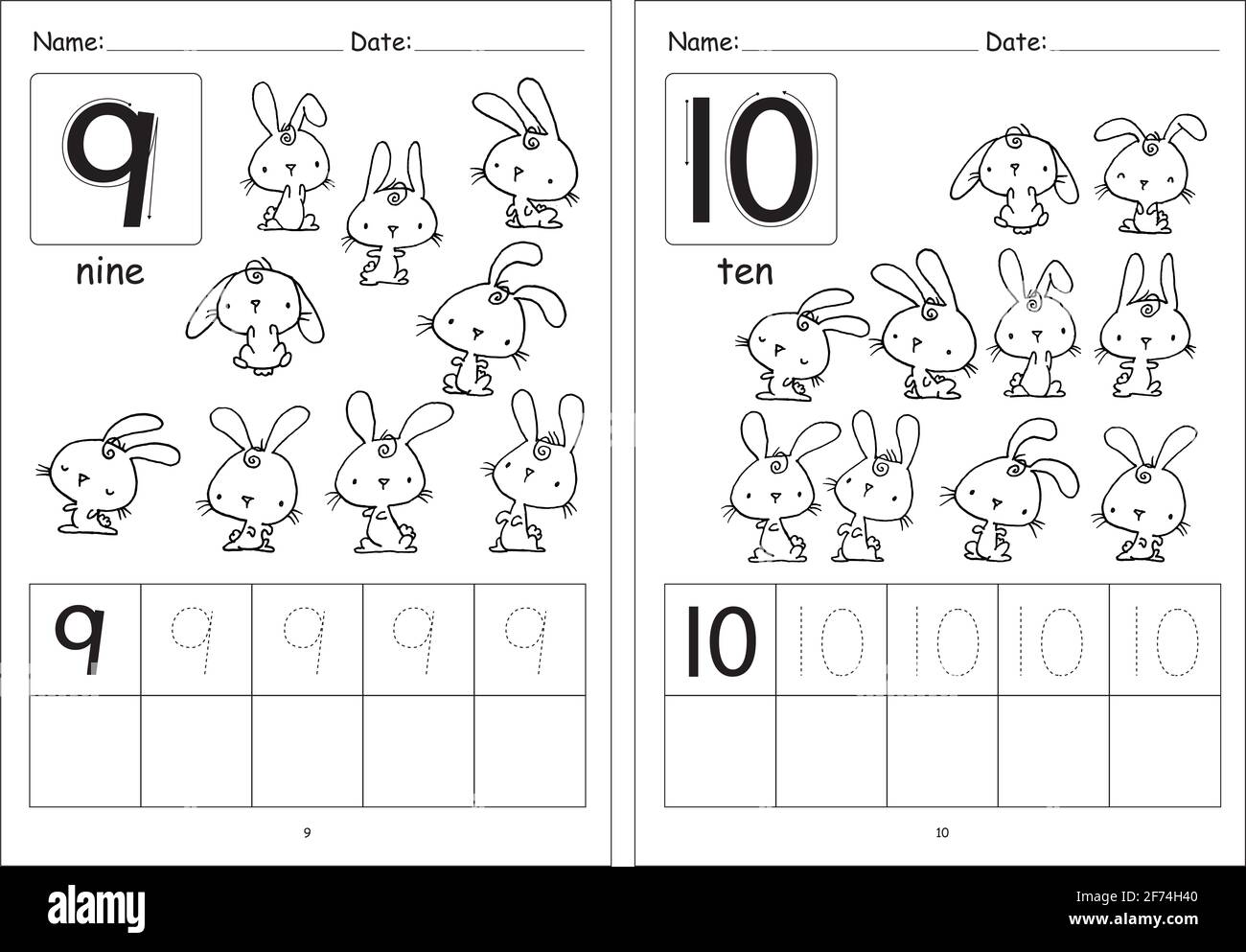 niños de preescolar actividad de educación de dibujos animados tema aprender números de escritura uno a diez Fotografía de stock - Alamy niños de preescolar actividad de educación de dibujos animados tema aprender números de escritura uno a diez Fotografía de stock - Alamy