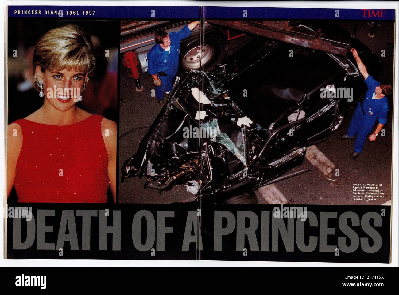 Titular de la revista Time sobre la muerte de la princesa Diana Foto de stock